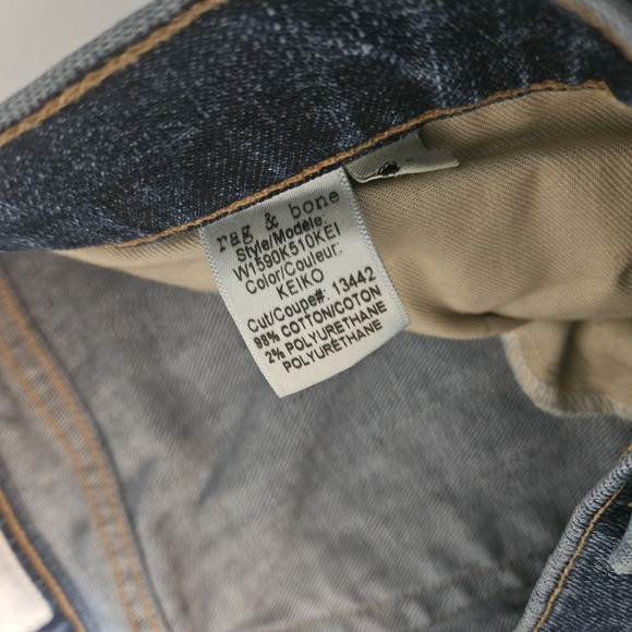rag bone Dre Jeans Womens‎ 28 Raw Hem 32x32 Stretch - Picture 9 of 9